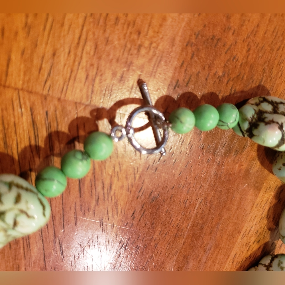 Large Beaded Necklace Turquoise Rough - Picture 4 of 5